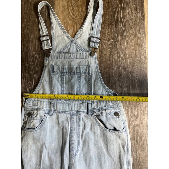 Universal Thread Womens Light Wash Herringbone Denim Overalls Size 2 Blue - Picture 6 of 8